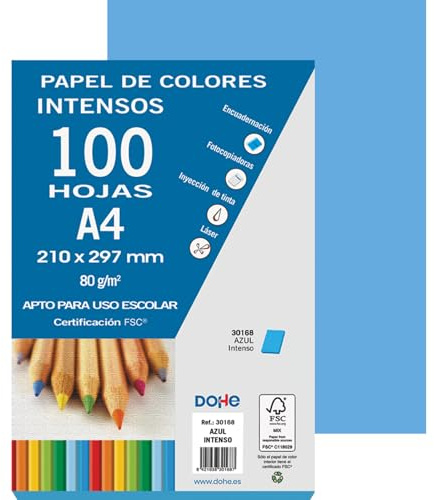 Dohe 30168 - Förpackning med 100 A4-papper, 80 g, djupblå färg