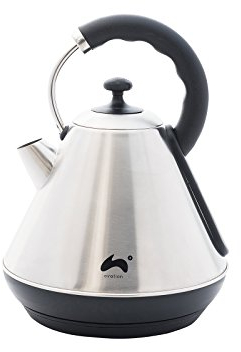 Ovation HT203 2200W Brushed Stainless Steel & Black Cordless Pyramid Kettle with 1.8L Capacity & Boil Dry Protection