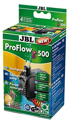 JBL 6058100 ProFlow t500 60581 dränkbar pump med 200-500 l/h för cirkulation av vatten i akvarier och akvaterrarier
