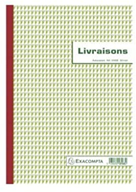 Exacompta - Réf. 13163E - 1 Manifold LIVRAISONS - 50 feuillets numérotés et autocopiants - triplicatas (1 original + 2 copies) - format A4 - fabriqué en France