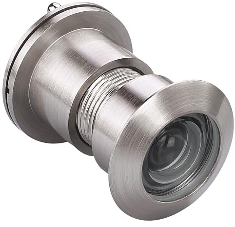 TOGU TG3828YG-SN Solid Brass UL Listed 220-degree Door Viewer Peephole with Heavy Duty Privacy Cover for 1-3/5 to 2-1/6 Doors, Satin Nickel Finish