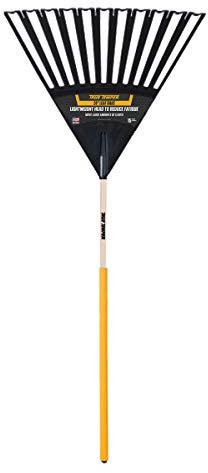 True Temper 2914912 Clog Free Poly Leaf Rake with 48 in. Hardwood Handle with Cushion Grip, 24 Inch