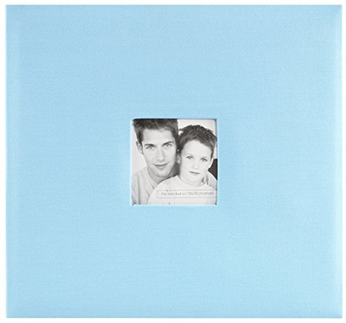 MCS Expandable 10-Page Fabric Scrapbook Album with Photo Opening Cover and 12 x 12 Inch Pages, 13.5 x 12.5 Inch, Sky Blue