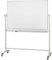FRANKEN Mobiles Whiteboard, doppelseitig, lackiert, magnetisch, beschreibbar, trocken abwischbar, Whiteboard mit Ständer und Rollen, mit Metallgestell und schwenkbarem Rahmen, 150 x 100 cm, STC202