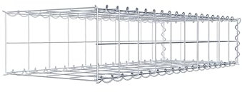 GABIONA Cesta de piedra de gavión rectangular, malla de 10 x 10 cm, profundidad de 40 cm, cesta de cultivo tipo 2, cierre de espiral, galvanizado (100 x 20 x 40 cm)