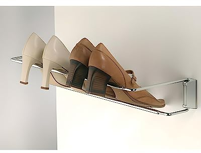 Gedotec Wand-Schuhregal Metall Schuhhalter Breite einstellbar 460-750 mm | Stahl verchromt | Schuhablage verstellbar zum selber bauen | 1 Stück - Design Schuh-Regal schmal für die Wandmontage