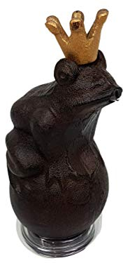 Gravidus Wasserspeier Frosch mit Krone als Froschkönig Gartenfigur inkl. Pumpe für den Garten und Teich als Dekoration - Wasserspiel in 22 cm aus Gusseisen