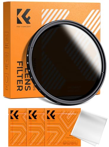 K&F Concept 40.5mm Neutral Density Filter, 40.5mm Slim Variable Fader ND Filter Adjustable ND2 to ND400 Filter + Cleaning Cloth