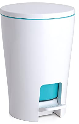 TATAY Poubelle Salle Bain à Pédale Diabolo 5L | Seau Intérieur avec Poignée | Design Pratique et Facile à Nettoyer | Plastique Résistant de Haute Qualité | 19 x 21 x 28,2 cm – Turquoise