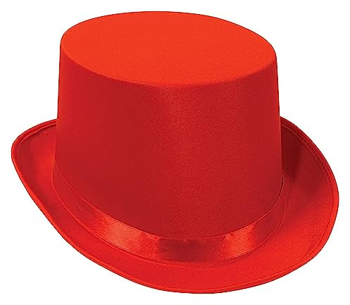 Satin Sleek Top Hat (red) Party Accessory  (1 count)