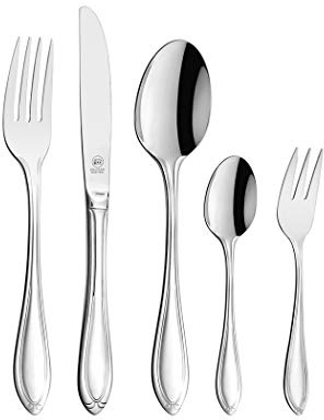 CS Koch sistemi 047254 Posate, Acciaio Inossidabile, 30 Pezzi, Argento, 38 x 28,3 x 4,40 cm