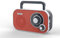 Tragbares Stereo Radio mit AUX IN und Kopfhöreranschluss Küchenradio (Rot)