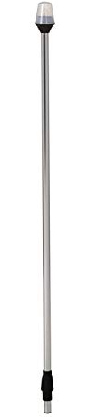 Attwood 5110-36-7 All-Round Frosted Globe Light, 2-Mile 360-Degrees Illumination, 9-Watt Wedge-Base Lamp, 36-Inch Pole