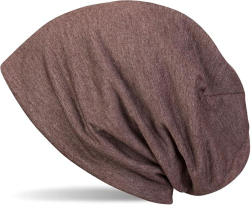 styleBREAKER Gorro Beanie clásico Slouch, Ligero y Suave, Beanie Largo, Unisex 04024018, Color:Marrón Oscuro Jaspeado