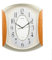 Rhythm Sweep Lounge Wall Clock -Arched Frame in Light Gold & Wood Effect