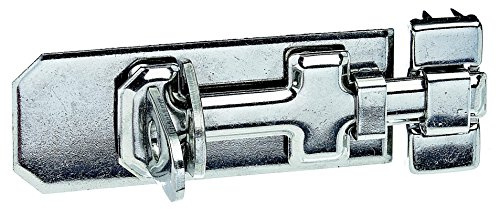 Alberts 327002 Sicherheits-Schlossriegel | mit flachem Griff und befestigter Schlaufe | Edelstahl | Platte 100 x 40 mm