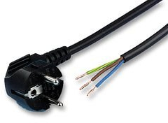 Volex Power Cord, Single Ended, Schuko Plug, 2.5M, 16A, Black - X-285663A