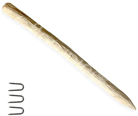 Floranica Zaunpfahl Zaunpfosten Staketenzaun Zaun-Pfosten Holz-Zaunpfahl Rund Pfosten durchmesser 6-8 cm aus Haselnussholz Höhe: 150cm 1 Stk.