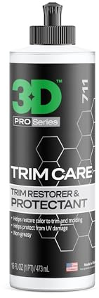 3D Trim Care Restorer of Faded & Dull Plastic, Rubber, Trim & Bumpers - Renews Surface to Original Appearance - Long Lasting Shine & Protection 16oz.
