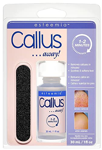 Esteemia Foot Callus Remover Gel with Free Foot File - Clamshell, Callus Remover for Feet, Smooths Thick Calluses, Pedicure At Home Spa Kit