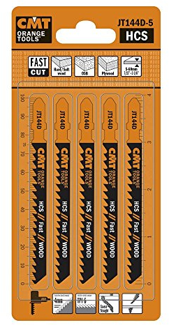 CMT JT144D-Set di 5 Lame per Seghetti Alternativi per Legno, Arancione/Nero