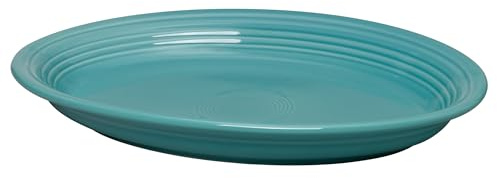 Fiesta® 13 5/8 Large Oval Serving Platter – Durable Ceramic, Lead-Safe, Dishwasher/Microwave/Oven Safe – Made in USA - Turquoise