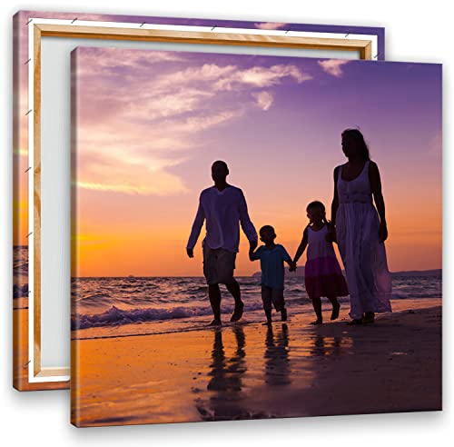 Ihr Foto auf Leinwand 25x25 cm SOFORT ONLINE Upload Ihr eigenes Bild auf Leinwand mit Holzrahmen - Wandbild mit Wunschmotiv - Persönliches Kunstdruck