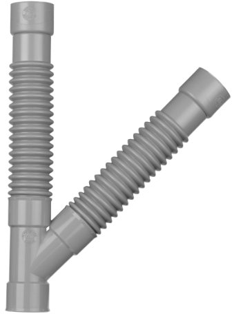 Wirquin 79011001 Raccord wc souple universel magicoude en Y D40, à coller pour évacuation, gris