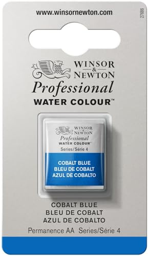 Winsor & Newton Professional - Pintura a Base de Agua, Media Pastilla, Azul (Cobalt Blue 178)