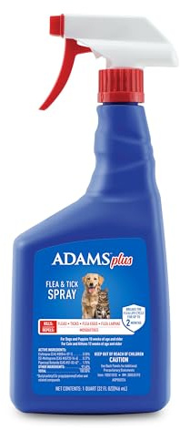 ADAMS Plus Flea & Tick Dog & Cat Spray,Kill & Prevent Flea Infestation,32oz