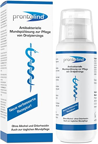 ProntoLind - Mouth Rinse Solution for The Care of Oral Piercings - 250 ml - Promotes Healing After Tongue & Lip Piercings