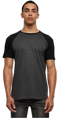 Urban Classics T-Shirt Raglan Contrast Homme T-Shirt Manches Courtes Anthracite/Noir M