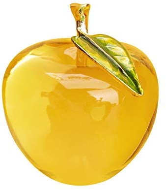 H&D Glaze Crystal Apple Paperweight Craft Decoration (yellow)