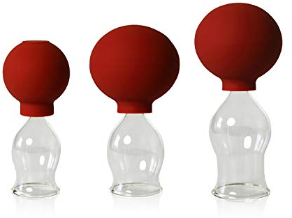 Lauschaer Glas 3er Schröpfglas-Set mit Ball 25-30-35mm zum professionellen, medizinischen, feuerlosen Schröpfen mundgeblasen, handgeformt, Schröpfglas, Schröpfgläser