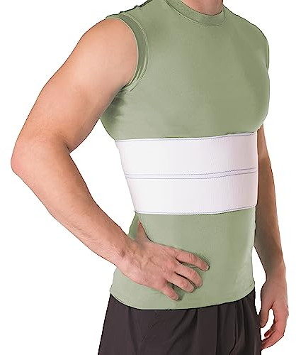 BraceAbility Brustgurt für gebrochene Rippen, elastisch, für rissige, gebrochene oder ausgekugelte Rippen, Schutz, Kompression und Unterstützung (männlich – passend für 61-152,4 cm Brustumfang)