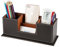 KINGFOM™ Holzstruktur Leder Multifunktionale Schreibtisch Organisator (Braun)