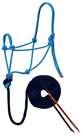 Weaver Leather - Cabestro y Correa de Cuerda Trenzada de Diamante, Color Azul grisáceo/Rojo Oscuro/Azul Marino