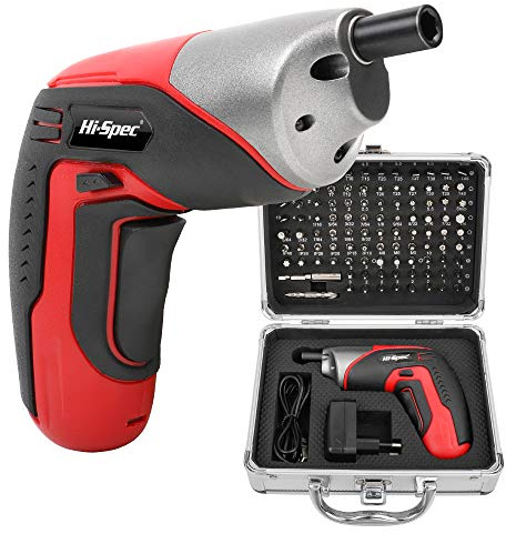 Hi-Spec Electric Screwdriver Set - 103pc 3.6V Power Cordless Screwdriver with Tamper Proof Security Driver Bits, Complete in a Metal Carry Case, Electric Screwdrivers Cordless