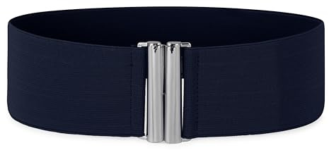 BlackButterfly 3-Zoll elastischen Flach Schnalle Gürtel (Nachtblau, S)