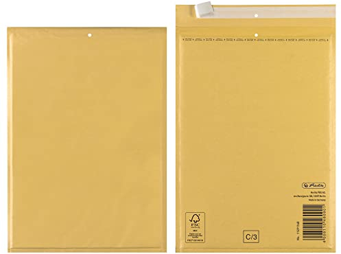 Herlitz Luftpolstertasche C/3, PE-Innenfolie, 4-er Packung, eingeschweißt, 15 x 21 cm, braun