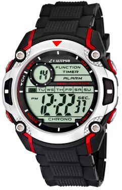 CALYPSO Reloj Digital Hombre de Caucho Negro Reloj Deportivo Hombre