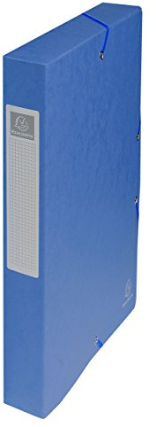 Exacompta 50402E 8er Pack Premium Sammelboxen Aufgebaut mit Gummizug 40 mm breit aus extra starkem Colorspan-Karton mit Rückenschild für DIN A4 Archivbox Heftbox Dokumentenbox Sammelmappe blau
