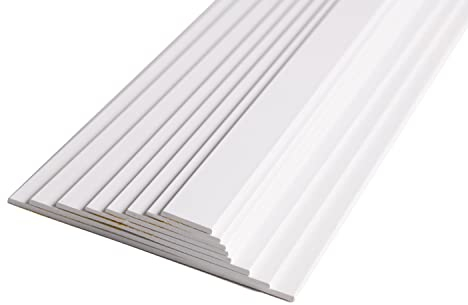 BawiTec Kunststoffleiste Flachleiste 80mm Breit 600cm Lang 2,5mm Stark Farbe weiß Kunststoff Flachprofil Rolle PVC Abdeckleiste Kunststoffprofil für Fenster,Türen,Dach,Wand