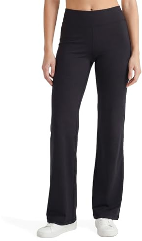 no nonsense Lounge Yoga Pants Black Flared Cotton Leggings 32.5” Inseam