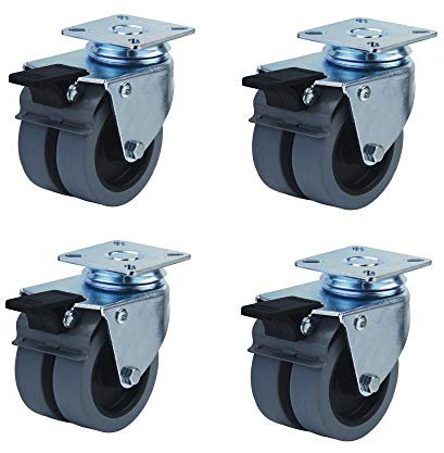 1 Satz Strandkorbrollen (11093326775) 4x Lenkrollen mit Feststeller ø 50mm *NEU* mit PU Rädern, spurfrei