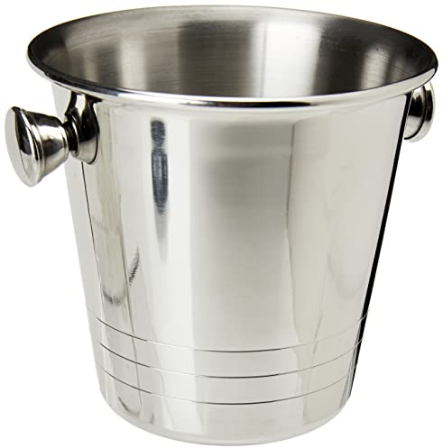 Genware NEV-MSSB10, Mini Secchiello da ghiaccio in acciaio inox, 10 cm