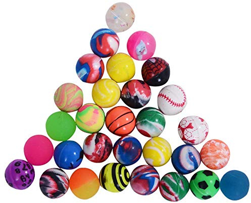 MunchieMoosKids 15 X Mixed Colour Jet Bouncy Balls Small Party Bag Fillers 20mm Boys Girls Loot Fun Birthday Games 15pk