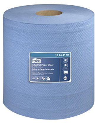 Tork 13244101 Industrial Centerfeed 4-Ply Paper Wiper, Blue