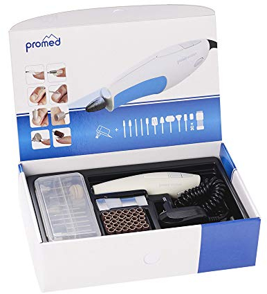 Promed emotion, elektrische Nagelfeile für Maniküre Pediküre, professionelles Pediküre-Set, Professionelles Nagelpflegeset, Nagelfräser mit 40-teiligem Zubehör, 12 000 U/min