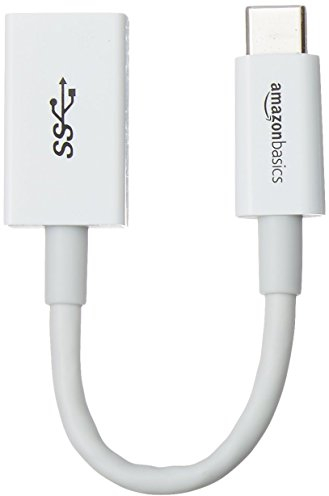 Amazon Basics USB-C-auf-USB-A 3.1 Gen1 Adapterkabel-Konverter, 5 Gbit/s High-Speed, USB-IF-Zertifiziert, für Laptops, Tablets, Telefone (iPhone 16/15), Weiß